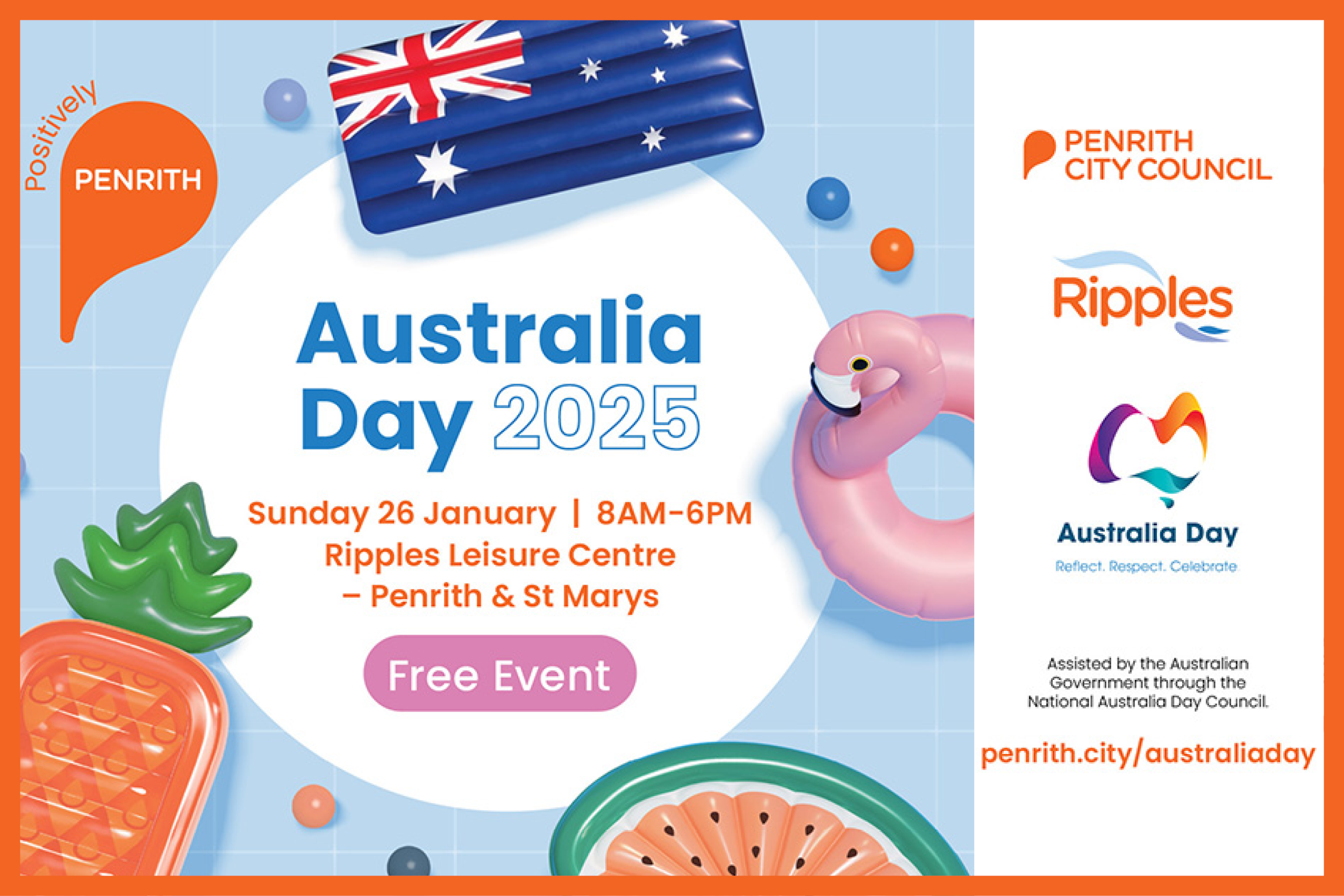 Celebrate Australia Day with a free pool party at Ripples Leisure Centre – Penrith and St Marys