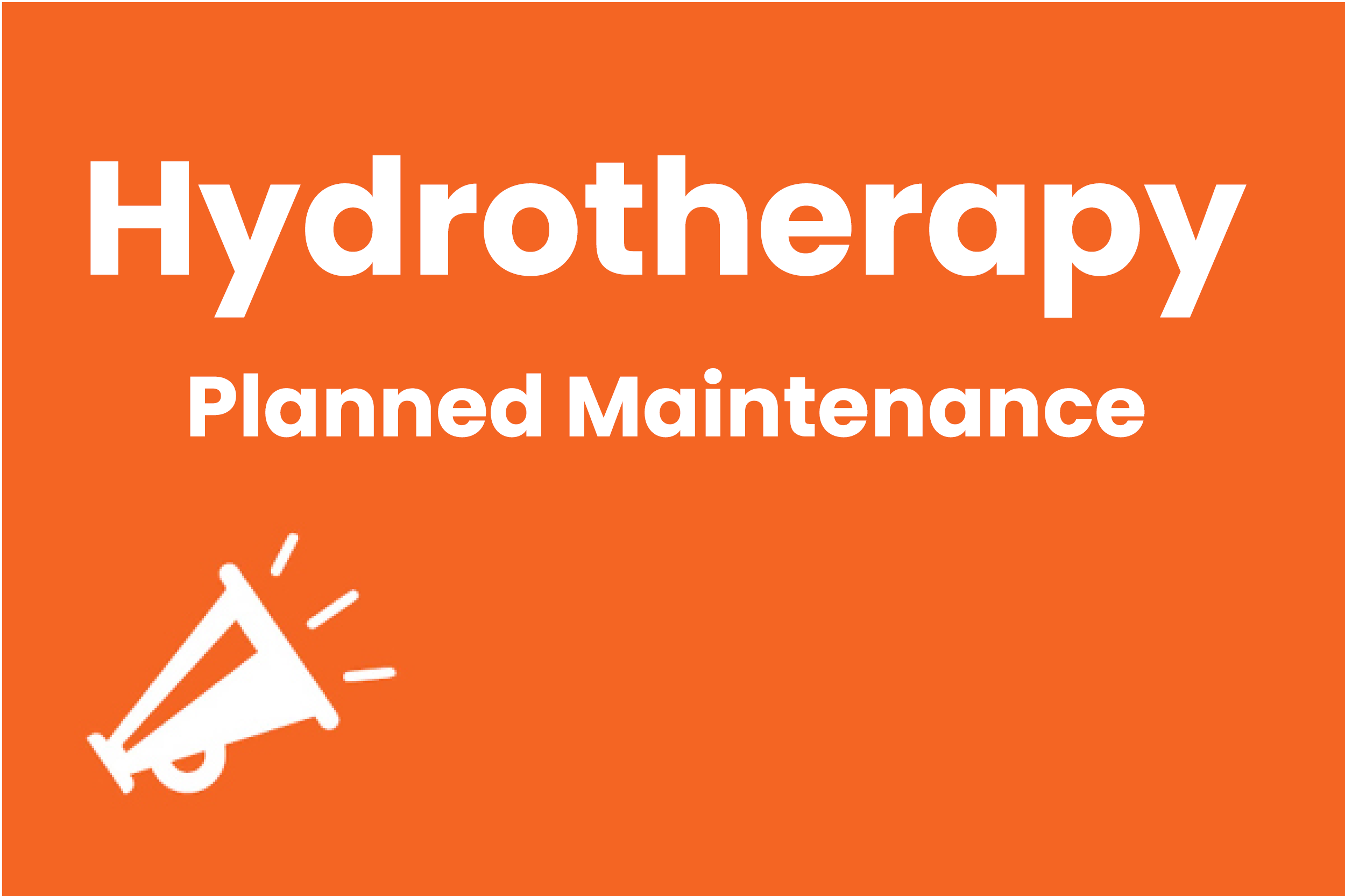 Hydrotherapy Planned Maintenance